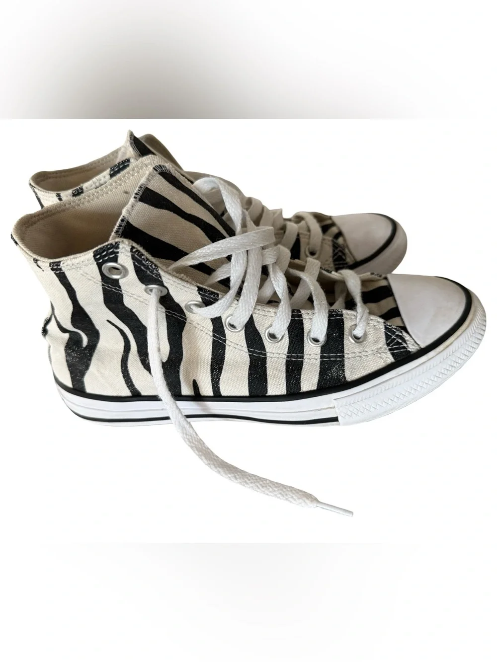 Converse Kids High-Top Zebra Canvas Sneakers - Black & White